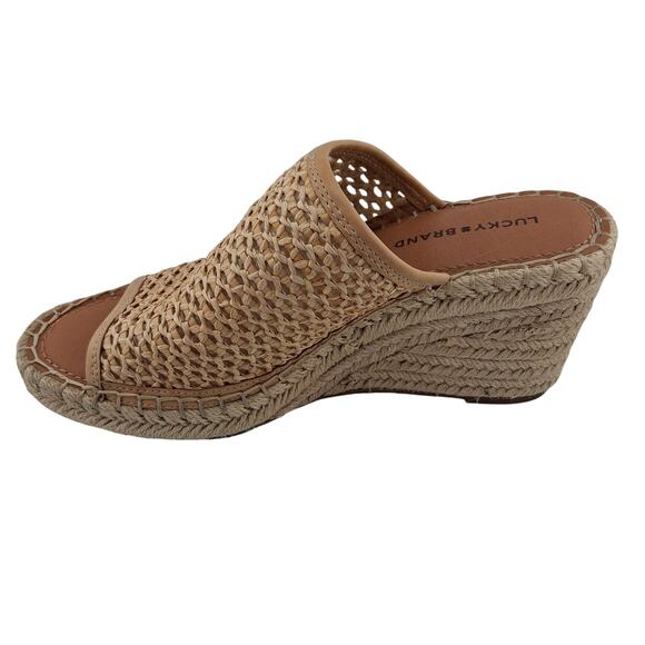 Lucky Brand Cabriah Wedge Size 6.5 Woven Wedge Espadrille Wedge 4 Inch Heel Shoe - Picture 5 of 10
